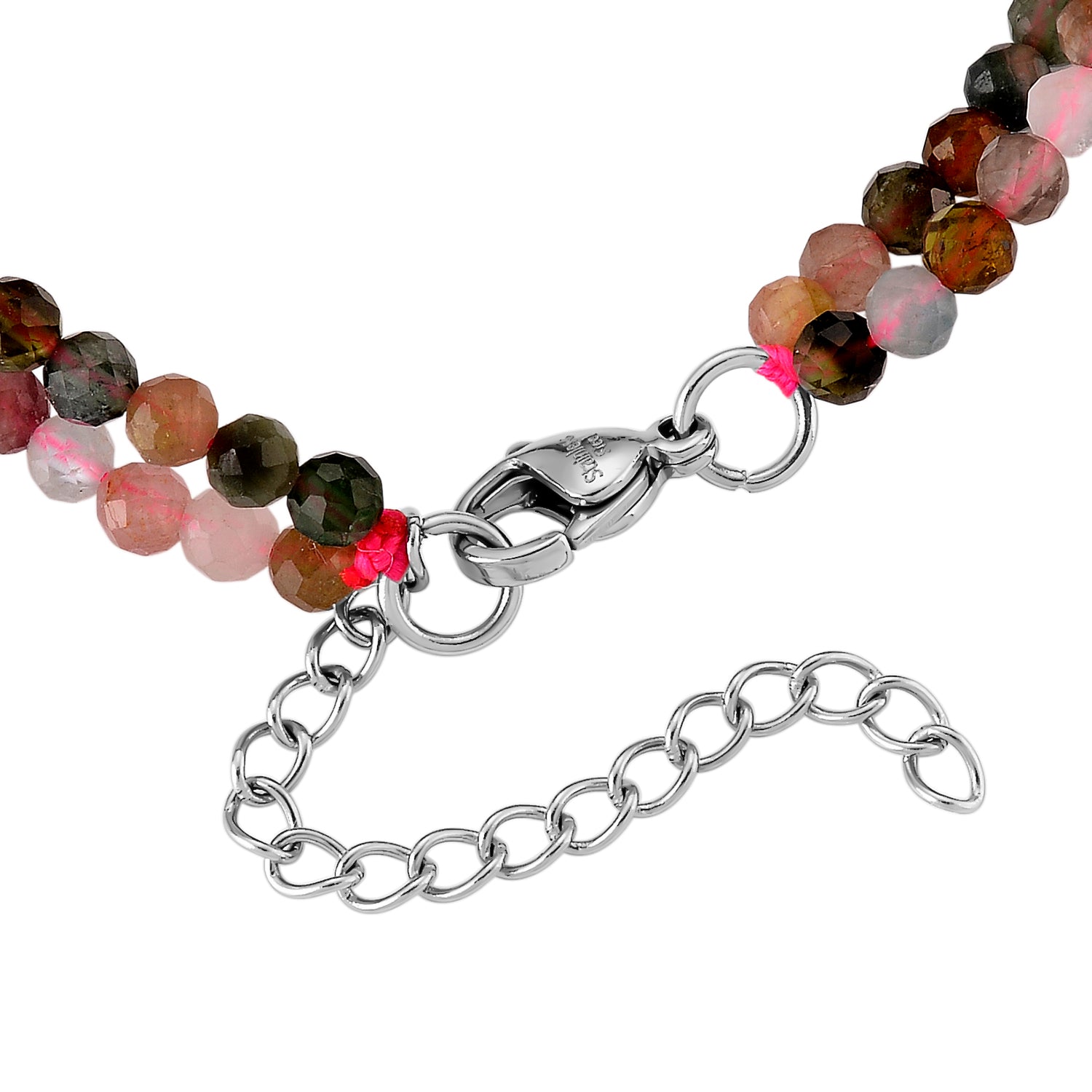 Mehrfarbig-Turmalin Armband ca. 18 cm + 5 cm Extender, 316L Edelstahl ca. 25,00 ct.