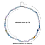 Aquamarin, Morganit, Heliodor Mehrfarbiger Beryll Halskette ca. 45 cm 316L Edelstahl 90.00 ct