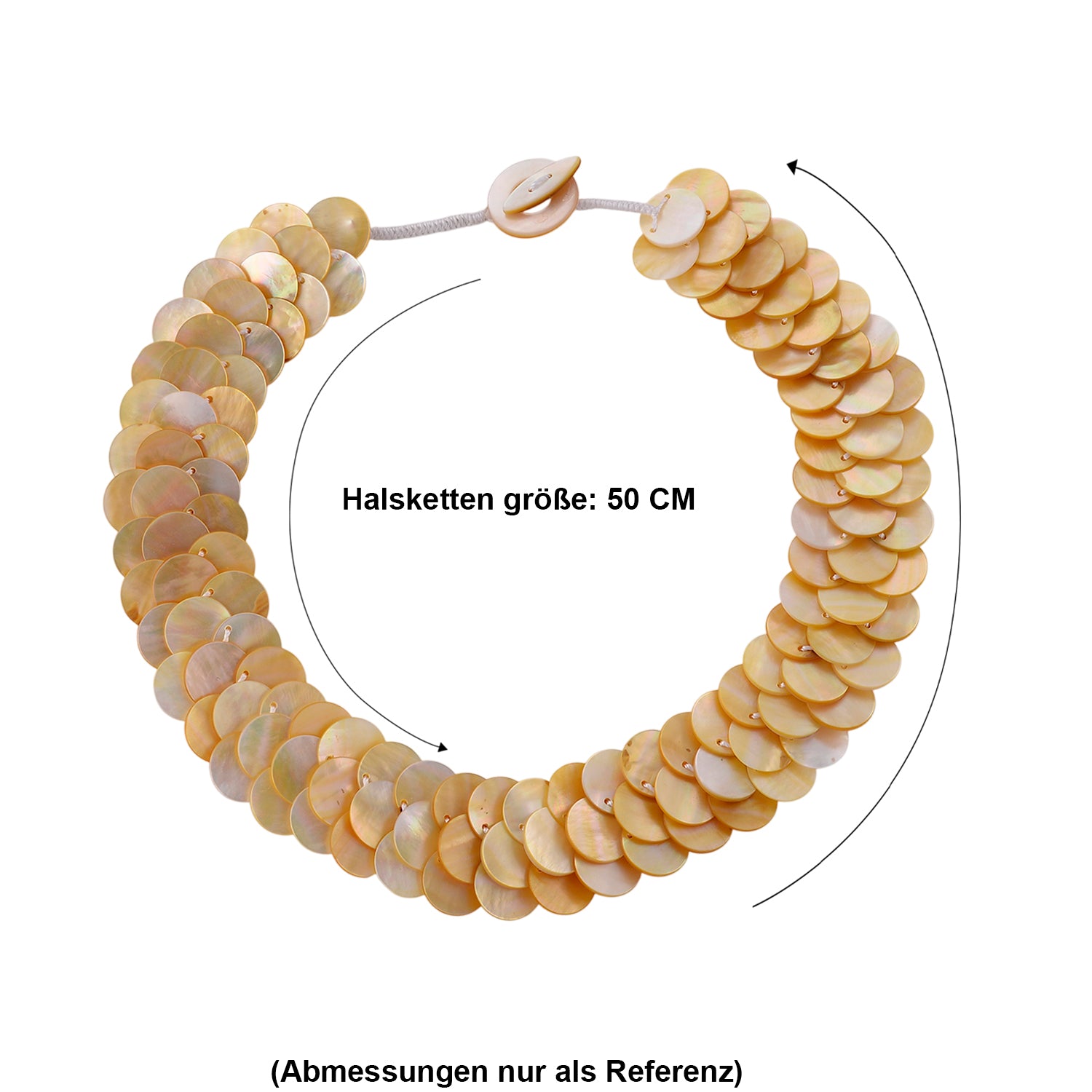 Goldene Perlmutt 45cm Halskette
