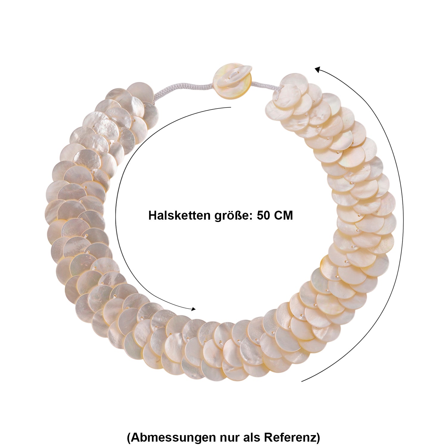Weiße Perlmutt 45cm Halskette
