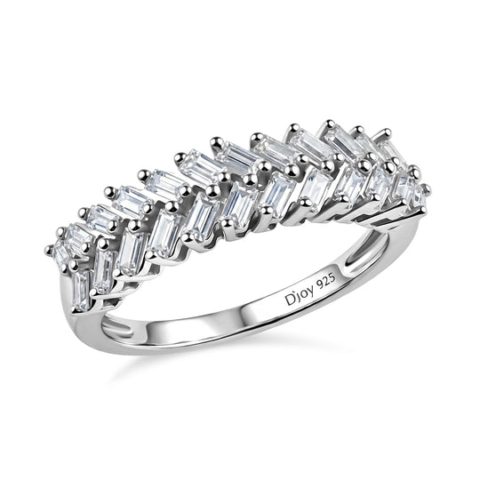 D'Joy Weißer Diamant Ring 925 Silber Rhodiniert (Größe 17.00) ca. 0.50 ct