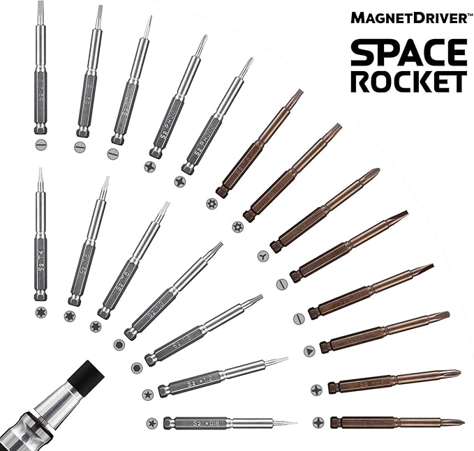 SET 27 Space Rocket Werkzeug Set, 27 teiliges Schraubendreher Bit Set für Haushalt und Reparaturen, Schwarz