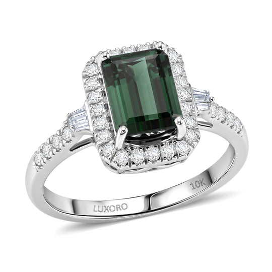 LUXORO AAA Indicolite, Weißer Diamant Ring 417 Gold (Größe 17.00)   (10-16 Werktage Lieferzeit) ca. 1,75 ct