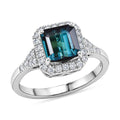 LUXORO AAA Indicolite, Weißer Diamant Ring 417 Gold (Größe 17.00) ca. 1,67 ct