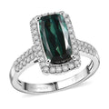 Rhapsody AAAA Indicolite, Weißer Diamant Ring 950 Platin (Größe 17.00) ca. 3,96 ct