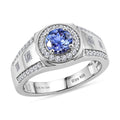 D'Joy AA Tansanit, Moissanit Ring 925 Silber Rhodiniert (Größe 20.00) ca. 1,80 ct