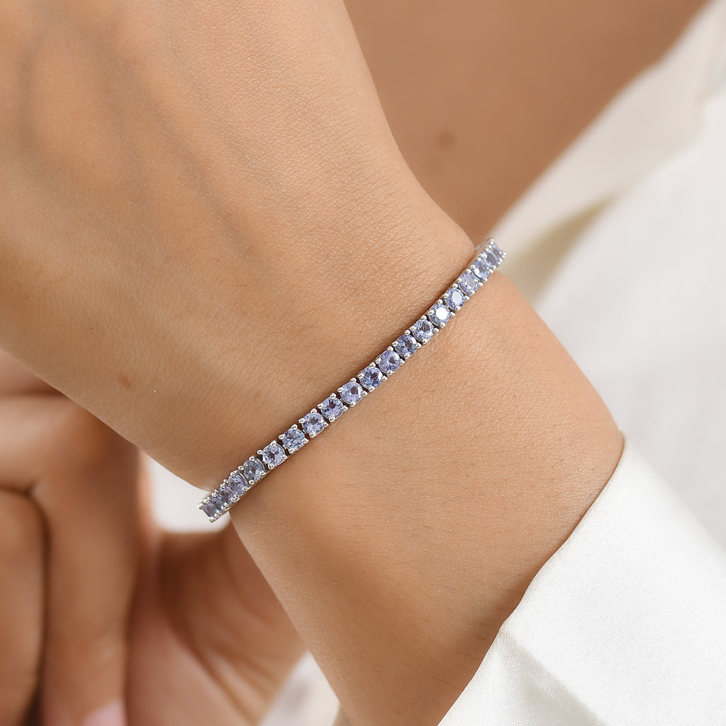 D'Joy Tansanit Armband ca. 19 cm 925 Silber Rhodiniert ca. 5,62 ct.