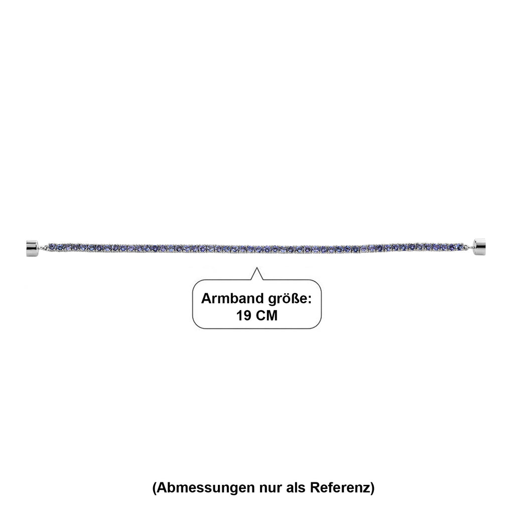 D'Joy Tansanit Armband ca. 19 cm 925 Silber Rhodiniert ca. 5,62 ct.