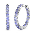 D'Joy Tansanit Ohrringe 925 Silber Rhodiniert ca. 3,96 ct.