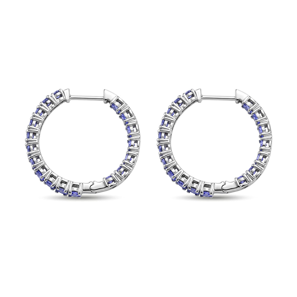 D'Joy Tansanit Ohrringe 925 Silber Rhodiniert ca. 3,96 ct.