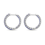 D'Joy Tansanit Ohrringe 925 Silber Rhodiniert ca. 3,96 ct.