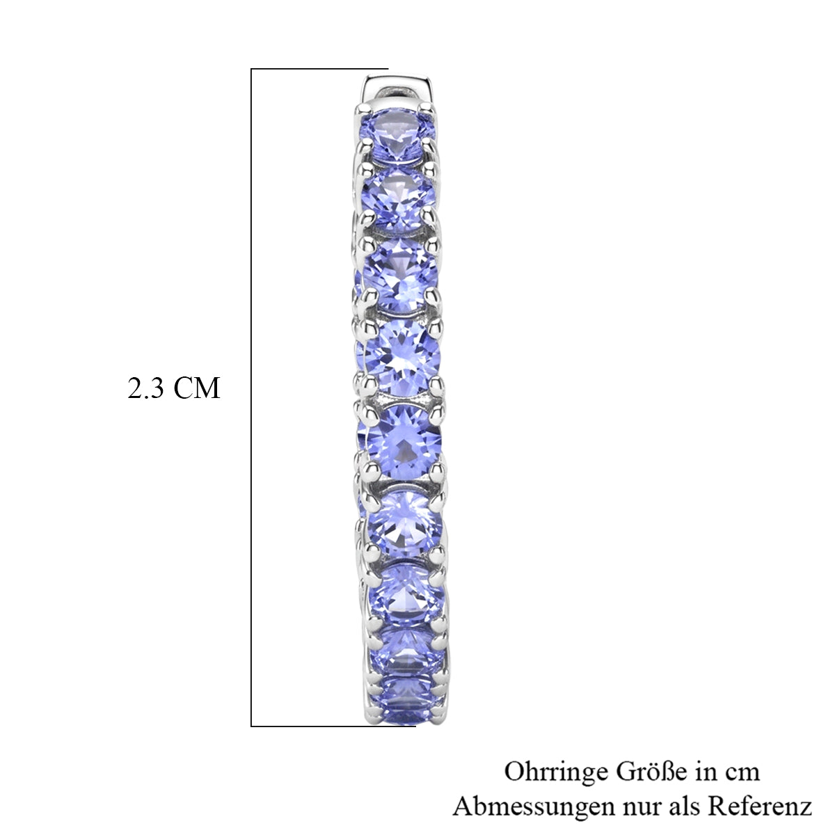 D'Joy Tansanit Ohrringe 925 Silber Rhodiniert ca. 3,96 ct.