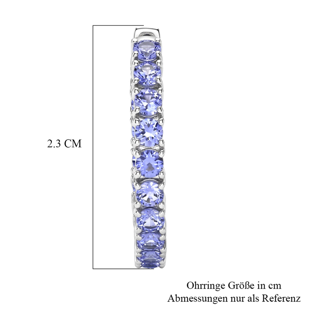 D'Joy Tansanit Ohrringe 925 Silber Rhodiniert ca. 3,96 ct.