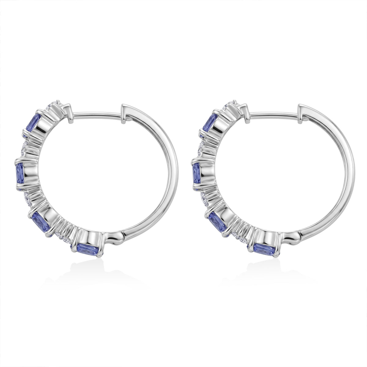 D'Joy Tansanit, Weißer Zirkon Ohrringe 925 Silber Rhodiniert ca. 2,34 ct.
