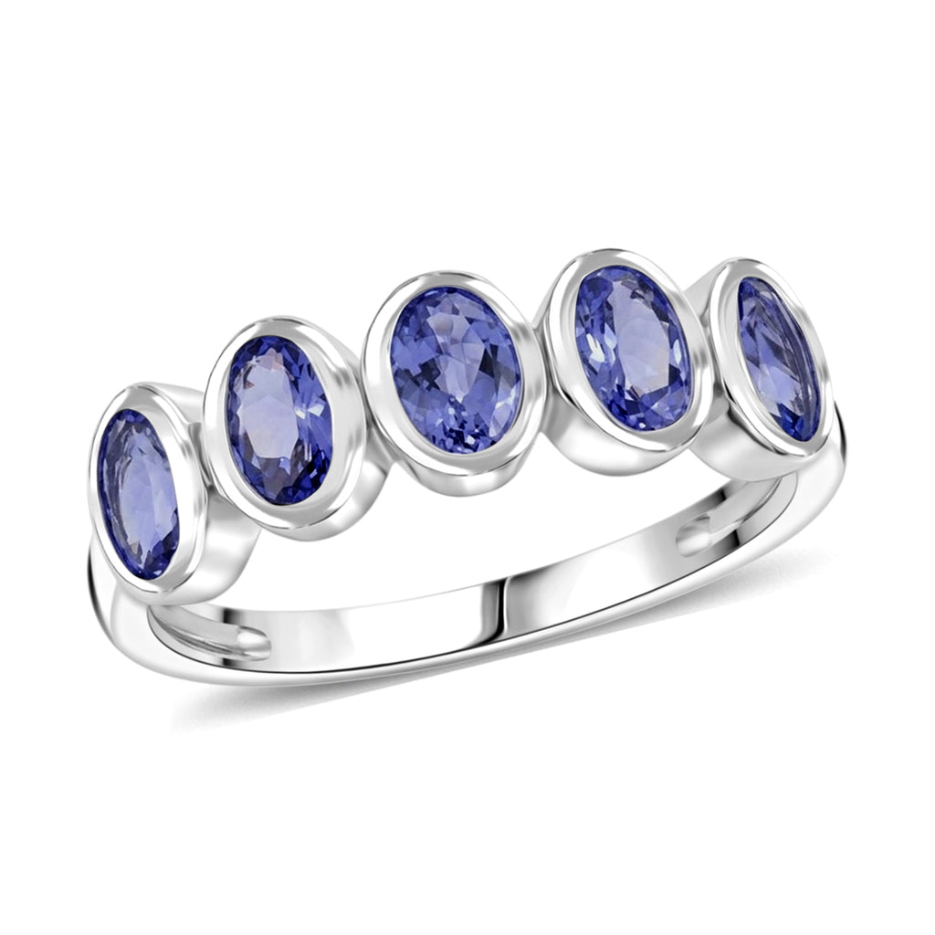 D'Joy Tansanit Ring 925 Silber Platiniert (Größe 21.00) ca. 1,19 ct