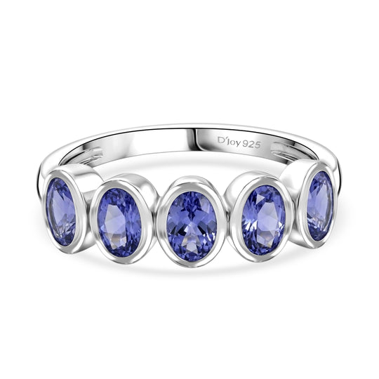 D'Joy Grüner Tansanit Ring 925 Silber 750 Vergoldet (Größe 19.00) ca. 1,25 ct