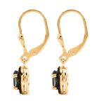 D'Joy Grüner Tansanit, Grüner Diamant Ohrringe 925 Silber 750 Gelbgold vermeil ca. 1.06 ct