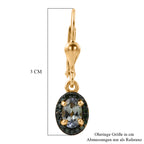D'Joy Grüner Tansanit, Grüner Diamant Ohrringe 925 Silber 750 Gelbgold vermeil ca. 1.06 ct