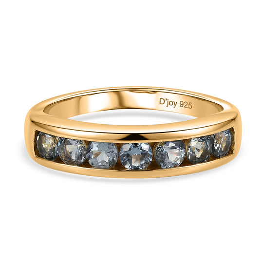 D'Joy Grüner Tansanit Ring 925 Silber 750 Vergoldet (Größe 18.00) ca. 0,94 ct
