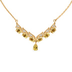 EVER TRUE AAA Ouro Verde-Quarz Halskette ca. 45 cm Nickelfreies Messing ca. 3,64 ct.