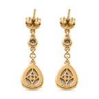 D'Joy Flamingo Mondstein, Moissanit Ohrringe 925 Silber 750 Gelbgold vermeil ca. 5,21 ct.