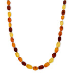 D'Joy mehrfarbige natürliche baltische Bernstein 50cm Halskette, 925 Silber vergoldet - 65 ct.