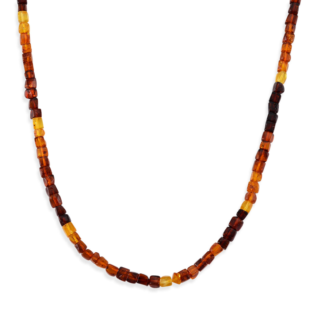 D'Joy mehrfarbige natürliche baltische Bernstein 50cm Halskette, 925 Silber vergoldet - 60 ct.