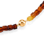 D'Joy mehrfarbige natürliche baltische Bernstein 50cm Halskette, 925 Silber vergoldet - 60 ct.