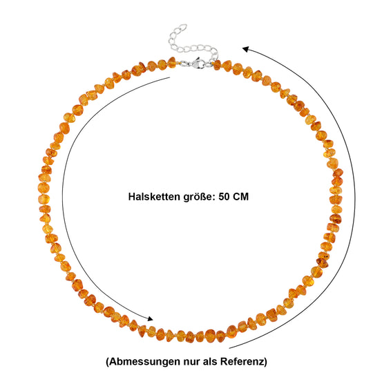 Bernstein 50+5cm Edelstahl-Halskette - 45 ct.