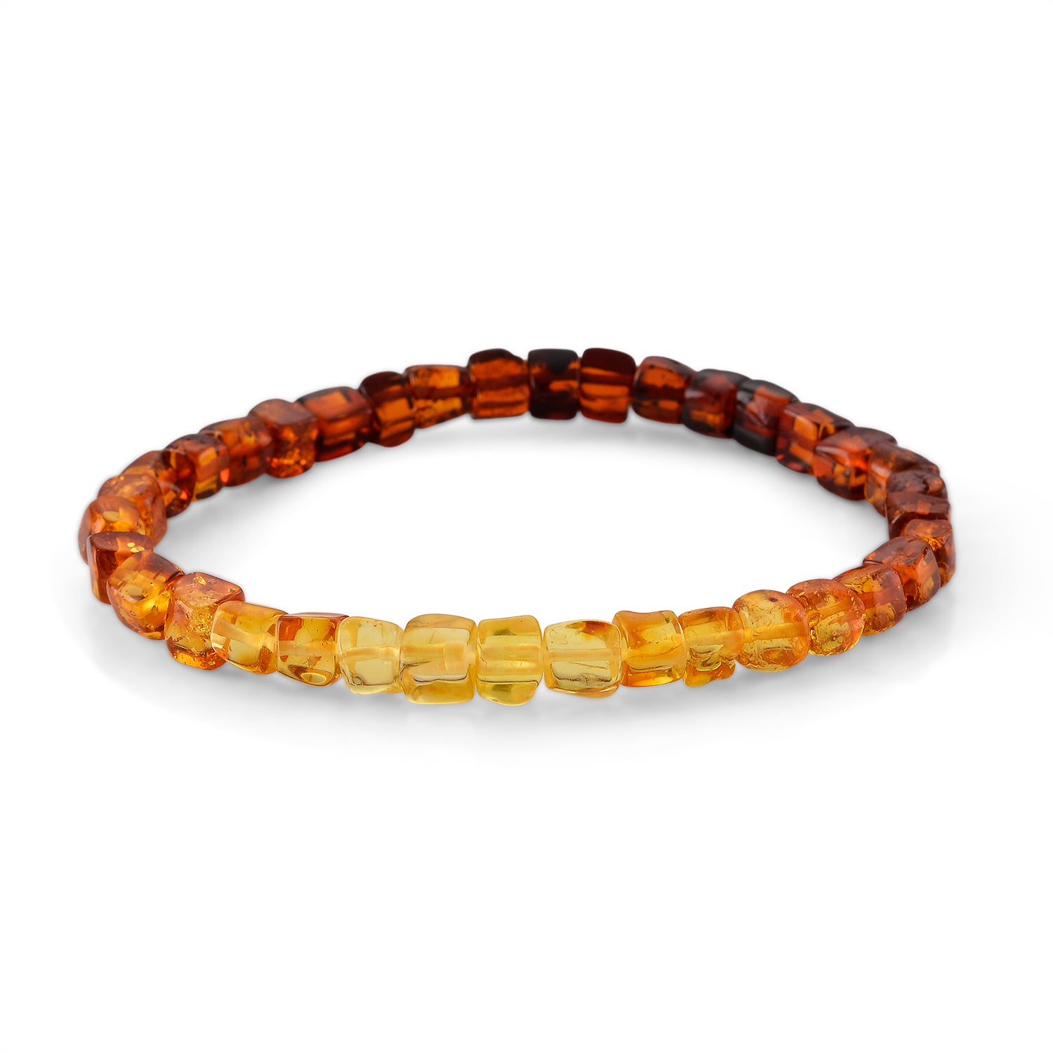 Flexibles mehrfarbiges natürliches baltisches Bernstein Armband - 25 ct.