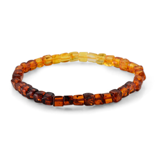 Flexibles mehrfarbiges natürliches baltisches Bernstein Armband - 25 ct.