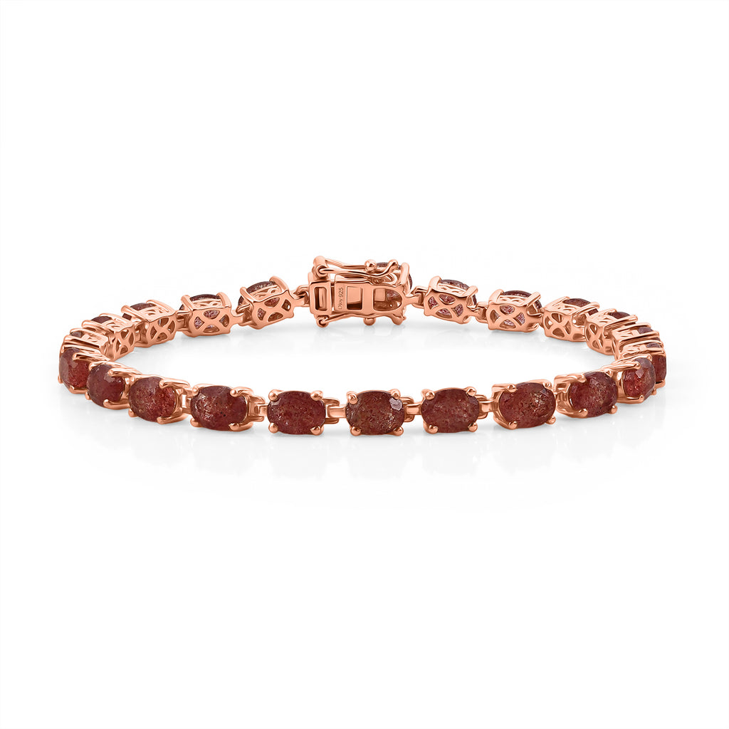 D'Joy AA Tansanischer Natronite Armband ca. 20 cm 925 Silber 750 Roségold vermeil ca. 19,10 ct.