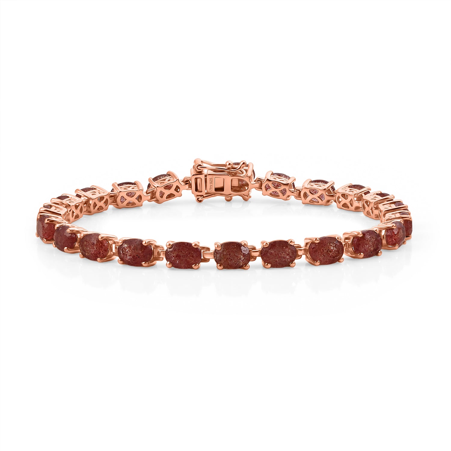 D'Joy AA Tansanischer Natronite Armband ca. 20 cm 925 Silber 750 Roségold vermeil ca. 19,10 ct.