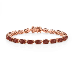 D'Joy AA Tansanischer Natronite Armband ca. 20 cm 925 Silber 750 Roségold vermeil ca. 19,10 ct.