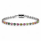 D'Joy AA Mehrfarbig-Turmalin Armband ca. 18 cm 925 Silber Rhodiniert ca. 4,42 ct.