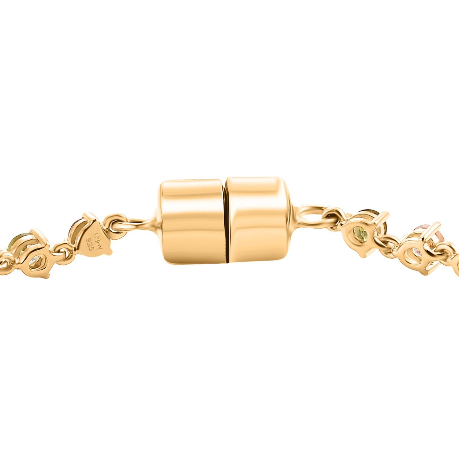 D'Joy AA Mehrfarbig-Turmalin Armband ca. 19 cm 925 Silber 750 Gelbgold vermeil ca. 4,18 ct.