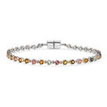 D'Joy AA Mehrfarbig-Turmalin Armband ca. 19 cm 925 Silber Rhodiniert ca. 4,18 ct.