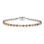 D'Joy AA Mehrfarbig-Turmalin Armband ca. 19 cm 925 Silber Rhodiniert ca. 4,18 ct.