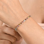 D'Joy AA Mehrfarbig-Turmalin Armband ca. 19 cm 925 Silber Rhodiniert ca. 4,18 ct.