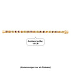 GP - AA Mehrfarbige Edelsteine Armband ca. 19 cm 925 Silber 750 Gelbgold vermeil ca. 5,11 ct.