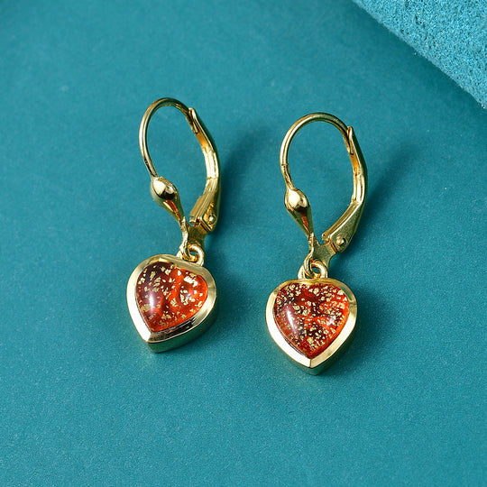 GP Whispers of Murano Kollektion - Murano aus Italien, Kanchanaburi Blauer Saphir Ohrringe 925 Silber 750 Gelbgold vermeil ca. 2.69 ct