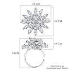 Weißer Zirkonia Ring Nickelfreies Messing, flexibles (Größe 17.00-18.00), Silberfarben