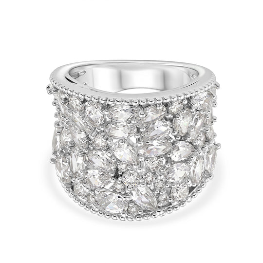 Weißer Zirkonia Ring Nickelfreies Messing (Größe 17.00)