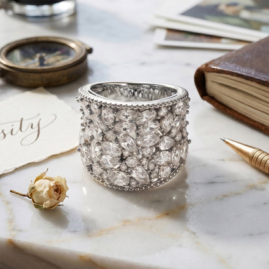 Weißer Zirkonia Ring Nickelfreies Messing (Größe 17.00)