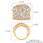 Weißer Zirkonia Ring Nickelfreies Messing, Goldfarben, (Größe 19.00) 5.00 ct
