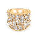 Weißer Zirkonia Ring Nickelfreies Messing, Goldfarben, (Größe 19.00) 5.00 ct