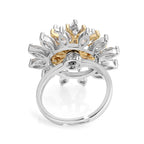 Weißer Zirkonia Ring Nickelfreies Messing, flexibles (Größe 17.00-18.00), Bicolor
