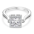 Rosa Zirkonia, Weißer Zirkonia Ring Nickelfreies Messing (Größe 17.25)