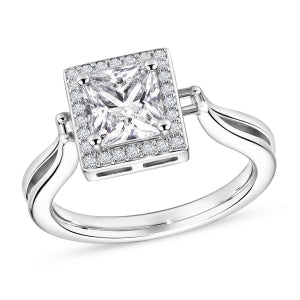 Rosa Zirkonia, Weißer Zirkonia Ring Nickelfreies Messing (Größe 17.25)