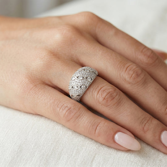 Weißer Zirkonia Ring Nickelfreies Messing, Silbefarben, (Größe 21.00) 2.00 ct
